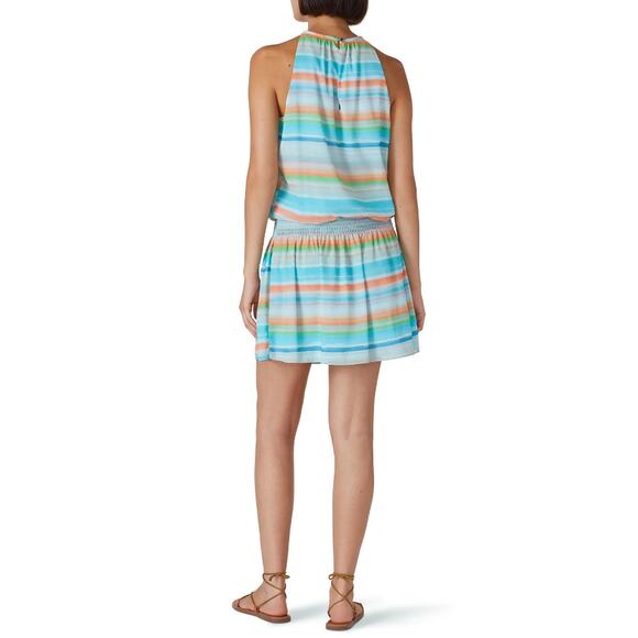 RAMY BROOK X RTR Women's Blue Multi Printed Paris Sleeveless Dress Size Large - Picture 2 of 8